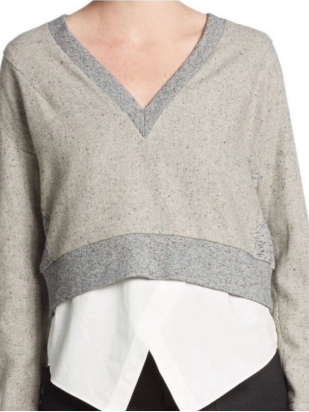 Derek Lam 10 Crosby Women Size 2 Wool Blend V-Neck Cropped Sweater